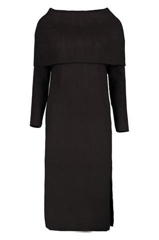 Czarna sukienka z dzianiny 84826 - 103271