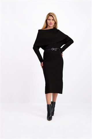 Czarna sukienka z dzianiny 84826 - 103281