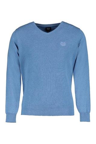 Niebieski sweter męski V-neck 73845 - 122231