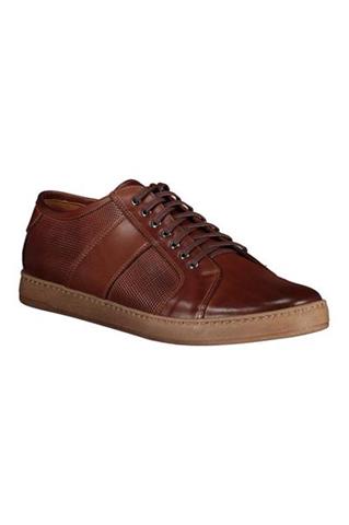 Brązowe sneakersy męskie ze skóry 73266 - 176791
