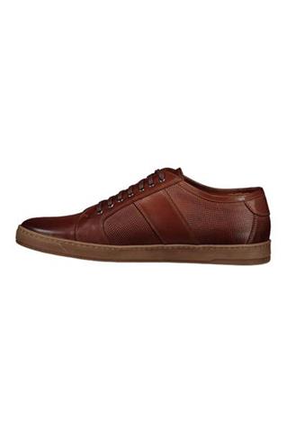 Brązowe sneakersy męskie ze skóry 73266 - 176821
