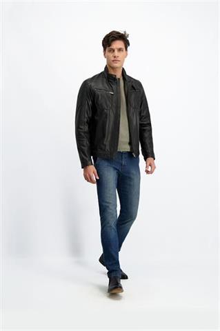 Czarna kurtka ze skóry w rockowym stylu 72795 - 183991