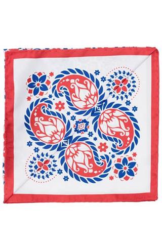 Biała poszetka z motywem paisley 57163 - 21601