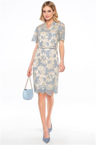 Koronkowa sukienka z paskiem 58089 - 216521