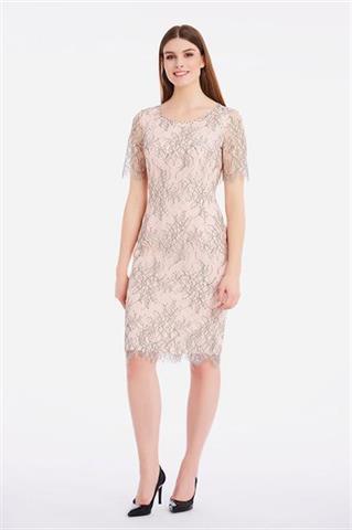 Elegancka wizytowa sukienka z koronką 58091 - 216681