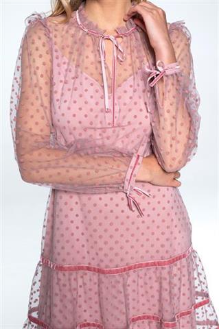 Tiulowa sukienka w groszki 58100 - 217341