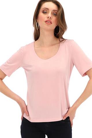 Różowy t-shirt z krótkim rękawem 58168 - 221311
