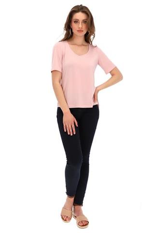 Różowy t-shirt z krótkim rękawem 58168 - 221321