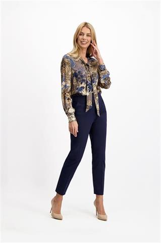 Elegancka bluzka z wiązaniem przy dekolcie 85012 - 251421