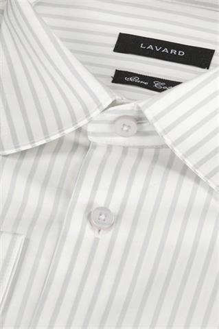Elegancka koszula męska w szare paski 90085 - 282531