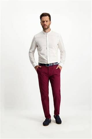 Burgundowe spodnie męskie Chinos Luster 65256 - 321611