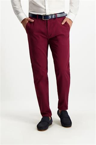 Burgundowe spodnie męskie Chinos Luster 65256 - 321621