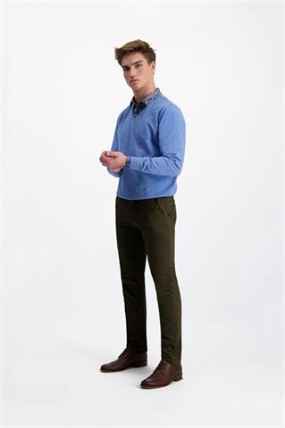 Niebieski sweter męski V-neck 73845 - 350651