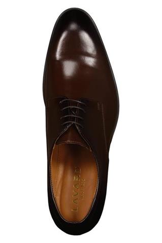 Brązowe buty męskie ze skóry naturalnej o wysokim połysku 75144 - 375101