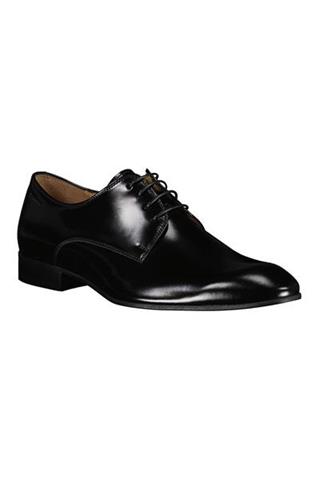 Czarne buty męskie ze skóry naturalnej o wysokim połysku 75146 - 375131