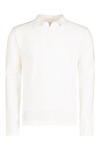 Koszulka polo z długim rękawem écru 78033 - 380501