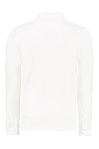 Koszulka polo z długim rękawem écru 78033 - 380511