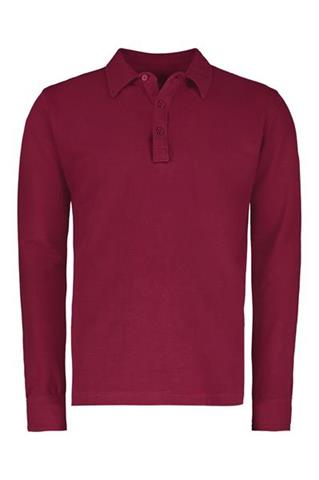 Bordowa koszulka polo z długim rękawem 78034 - 380541