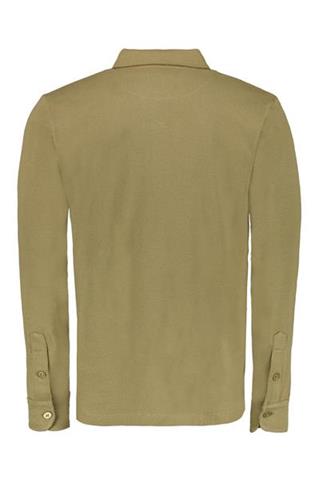 Koszulka polo khaki z długim rękawem 78036 - 380631