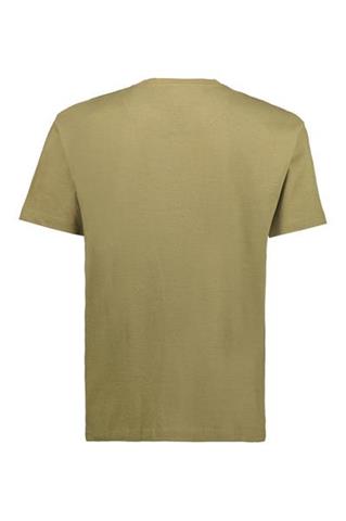 Bawełniany t-shirt męski khaki z nadrukiem 78041 - 380821