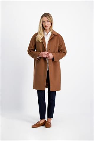 Camelowy płaszcz damski 86133 - 427581