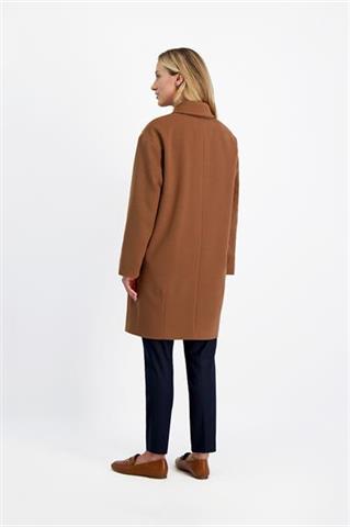Camelowy płaszcz damski 86133 - 427591