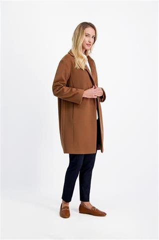 Camelowy płaszcz damski 86133 - 427601