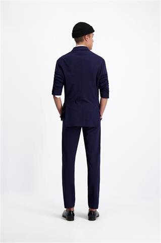 Granatowy garnitur męski Virgin Wool 35384 - 434691