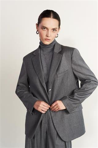 Szara flanelowa marynarka 86715 - 491111