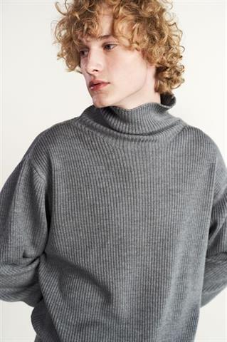 Szary golf męski relaxed fit 74241 - 492381