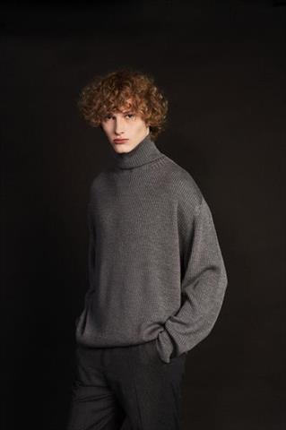 Szary golf męski relaxed fit 74241 - 503221