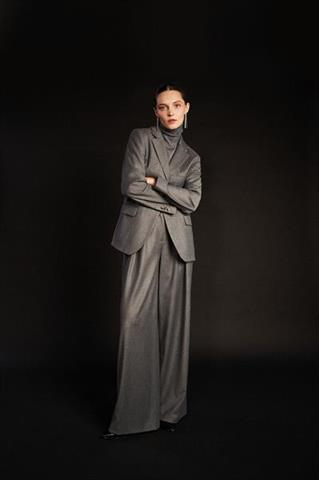 Szara flanelowa marynarka 86715 - 503331