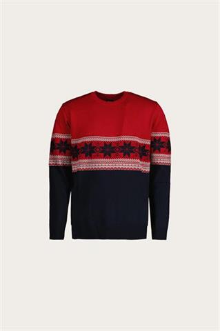 Czerwony sweter świąteczny z bawełną 74069 - 546661