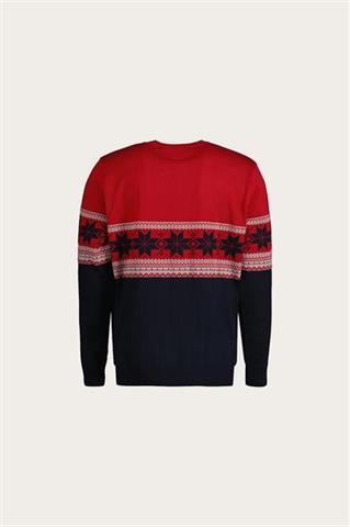 Czerwony sweter świąteczny z bawełną 74069 - 546671