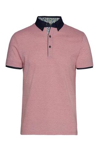 Różowa koszulka polo męska w mikro wzór 72986 - 67061