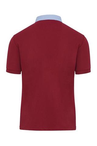 Koszulka polo męska z kołnierzykiem w kratkę 72899 - 70381