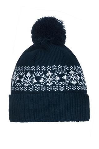 Niebieska czapka męska z pomponem 72913 - 8111