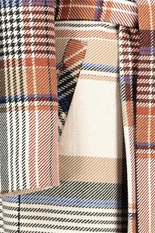 Płaszcz damski jesienny w kolorową kratę 84760 - 93591