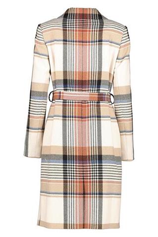 Płaszcz damski jesienny w kolorową kratę 84760 - 93601