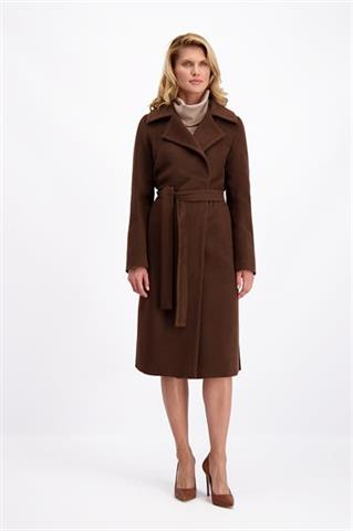 Brązowy płaszcz damski zimowy 84922 - 98081