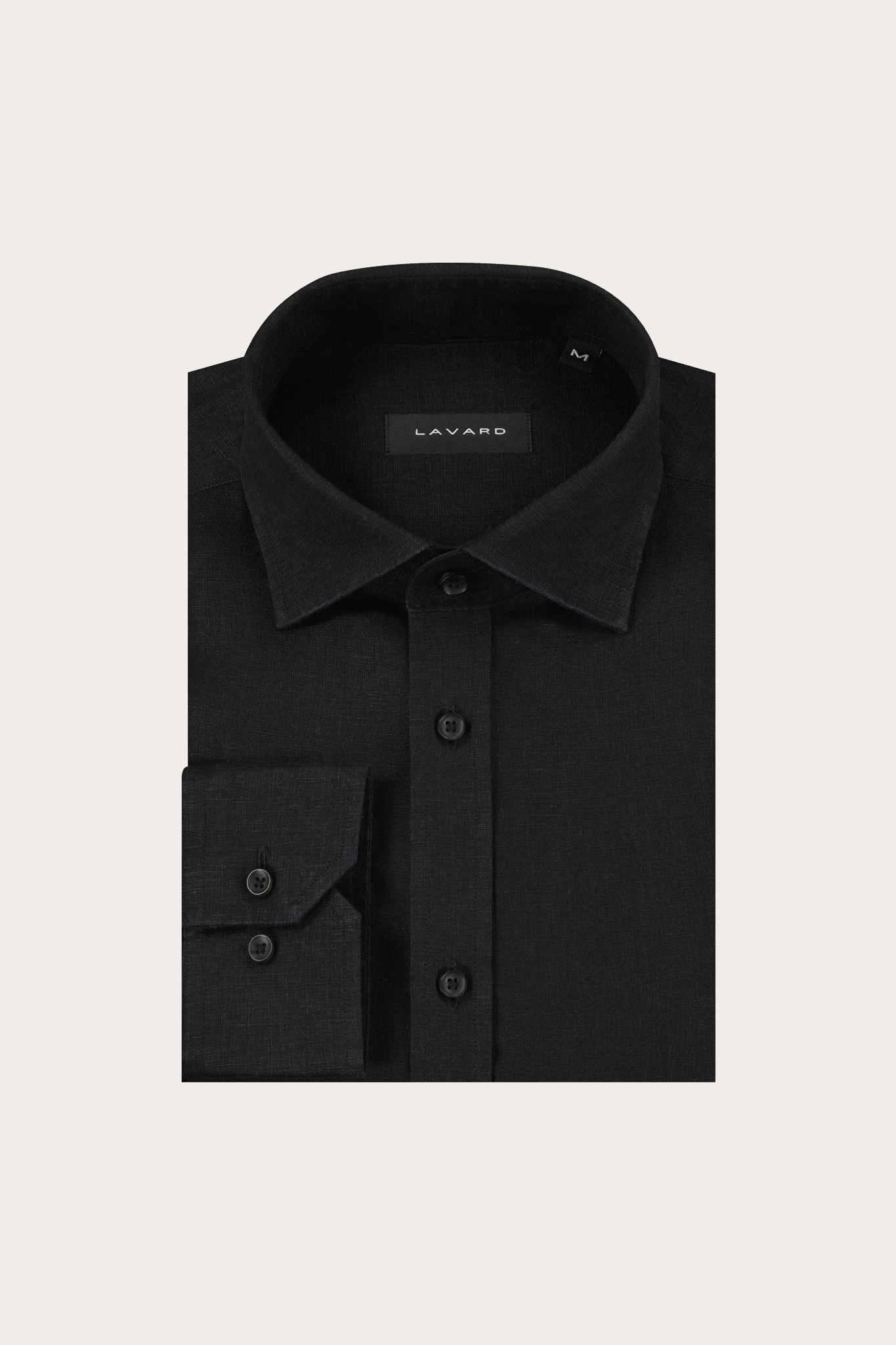 Czarna koszula męska len 93622