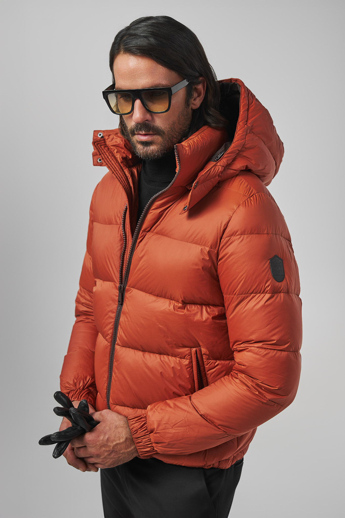 Puchowa ceglana kurtka męska 20077