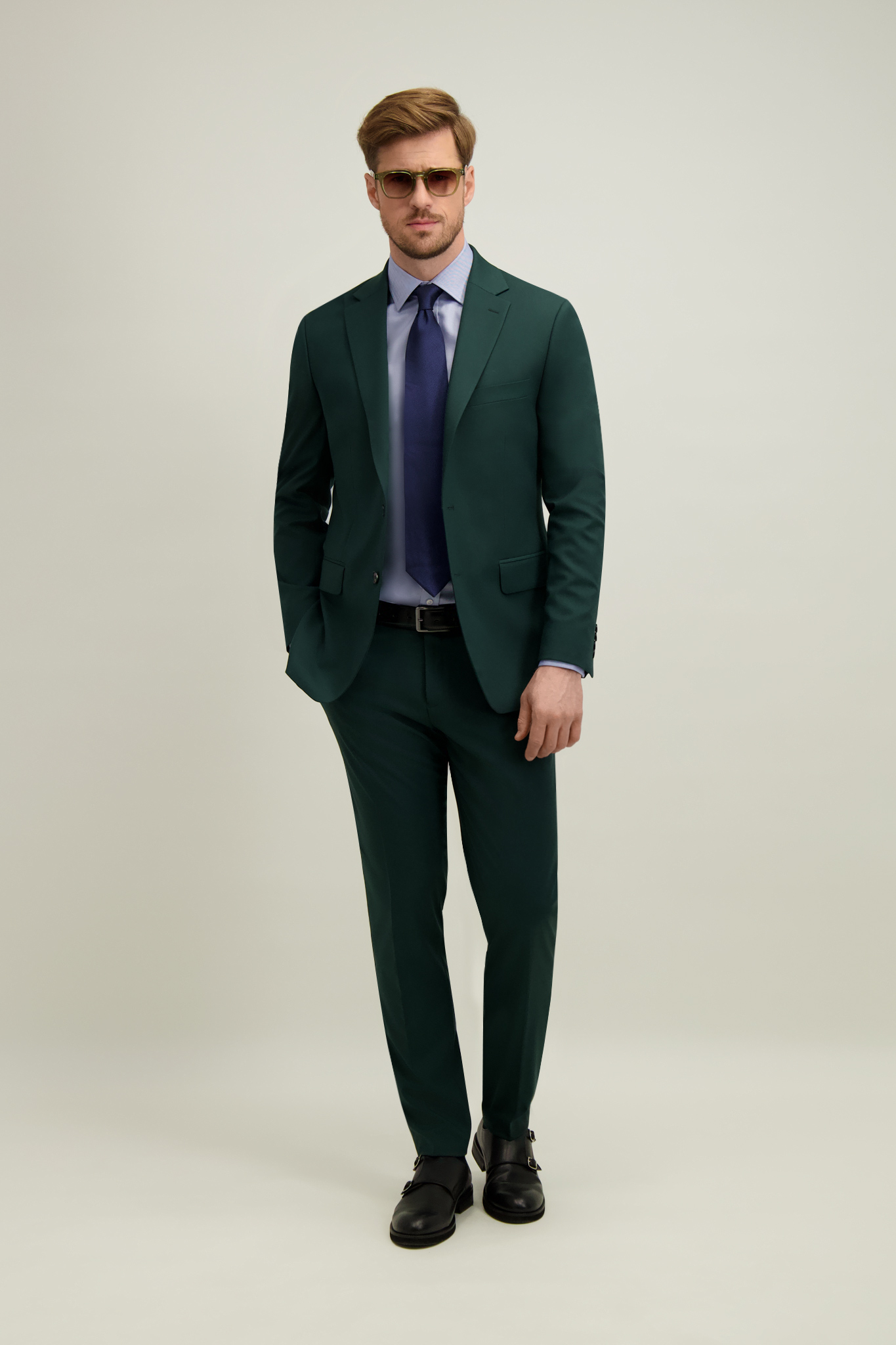 Zielony garnitur męski 35532