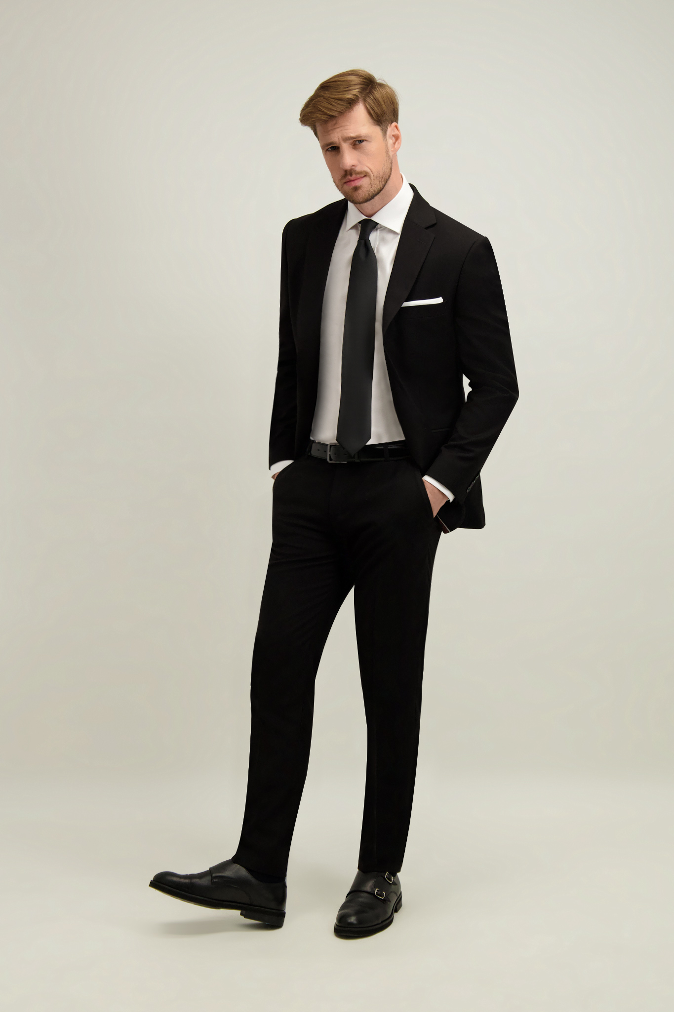 Czarne spodnie męskie 66476