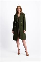 Khaki płaszcz damski dwurzędowy 84784