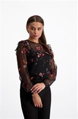 Transparentna bluzka damska w kwiaty 84465