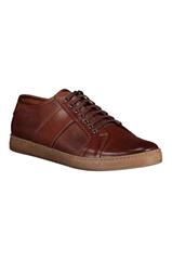 Brązowe sneakersy męskie ze skóry 73266