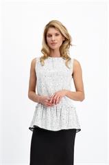 Biała bluzka damska w kropki 84651