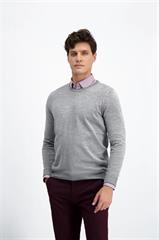 Szary melanżowy sweter męski 73912