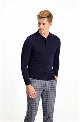 Granatowy sweter męski polo 73822